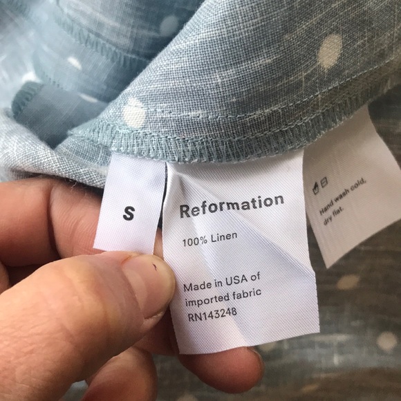 Reformation Strawberry top DewDrop spring linen - Picture 5 of 8